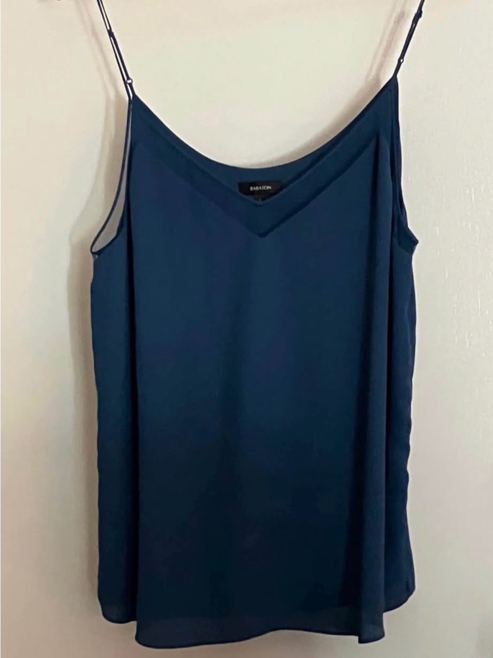 Babaton Rich Blue V-Neck Silk-Blend Cami